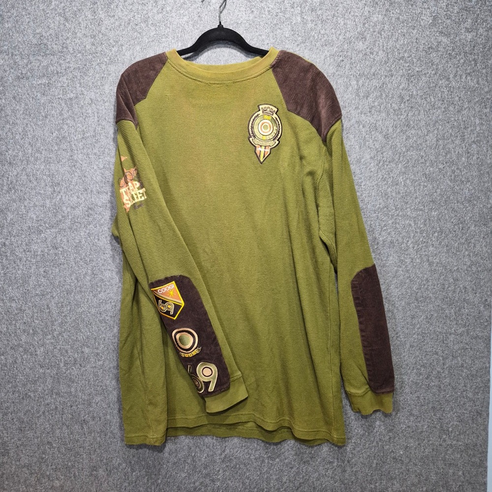 Vtg Y2K Coogi Trap & Skeet Shirt XXXL Waffle Long Sleeve Patch Urban Streetwear